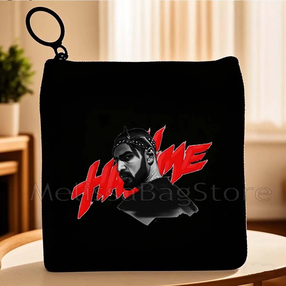Hajime Miyagi Andy Panda Great Rap Artist Canvas Coin Purse Canvas Bag Small Square Key Bag Storage Card Bag Wallet Zipper Pouch