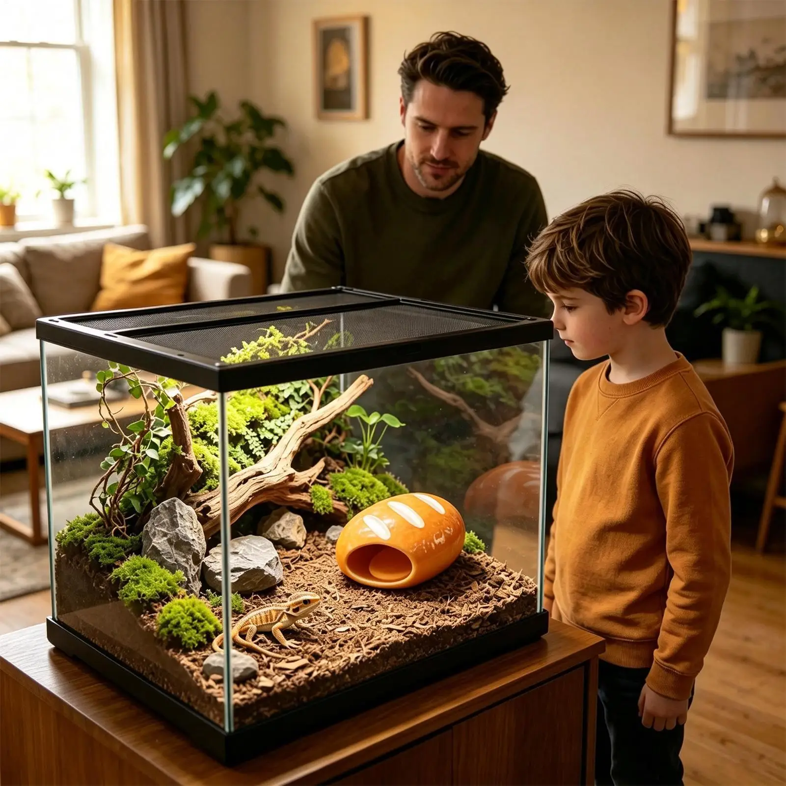 Aquarium Cave Bread Cooling Bite-Proof Decorative Small Habitat Reptile Basking Area Tank Decor For Shrimp Frog Gecko Spider