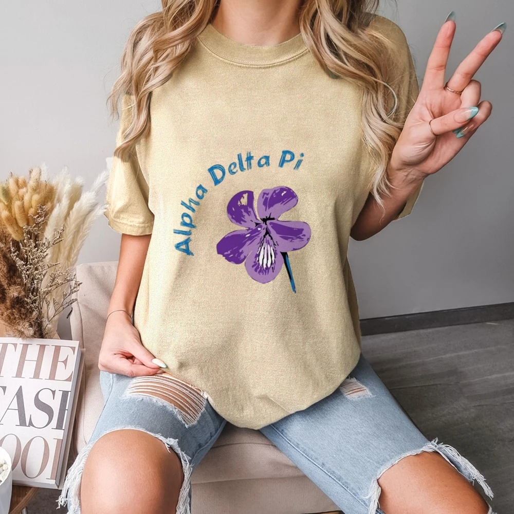 

Women T-Shirt Simple Flower Graphic Print Oversized Washed T-Shirt Short Sleeve Oversized Cotton Y2k Women Clothing