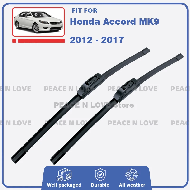 

Front Wiper Blades For Honda Accord MK9 CR CT 2012 - 2017 2PC Windscreen Windshield Window Rubber Brushes Car Accessories 2013
