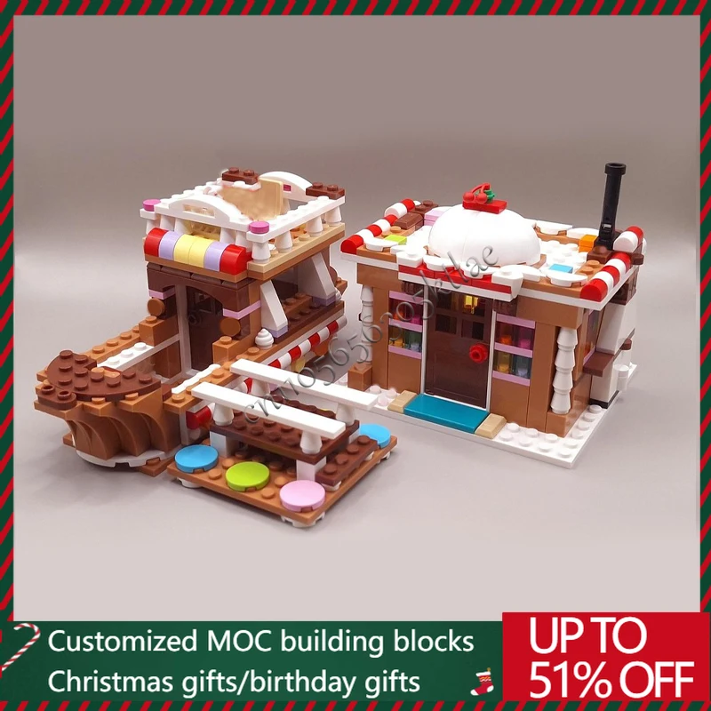 

497 Parts MOC Christmas Series Dessert Boat Model Building Block Bricks DIY Creative Assembly Set Educational Toy Festival Gifts