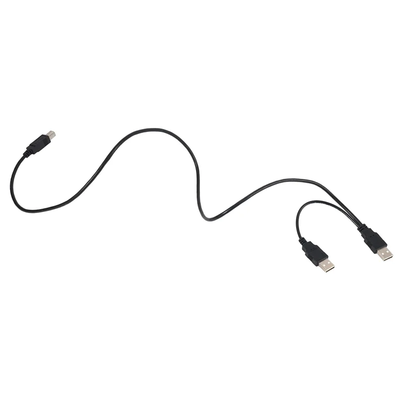 EDT-10X Dual USB 2.0 Male To Standard B Male Y Cable 80Cm For Printer & Scanner & External Hard Disk Drive