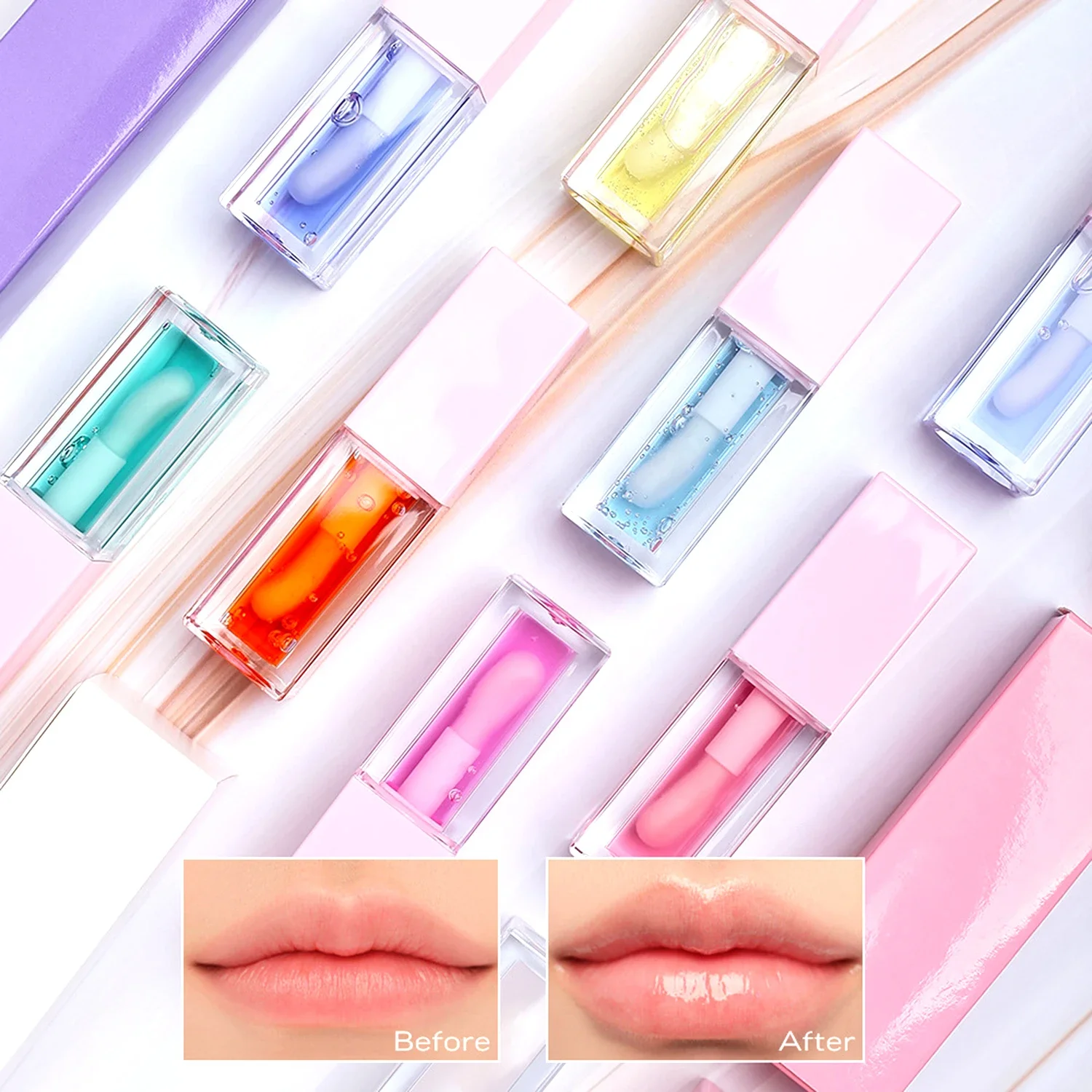 ฉลากส่วนตัว 3 ชิ้น/ชุด Lip Oi โลโก้ที่กําหนดเอง Moisturizing Light Lips เครื่องสําอาง Plumping Mineral Lipgloss แต่งหน้าขายส่งมังสวิรัติ