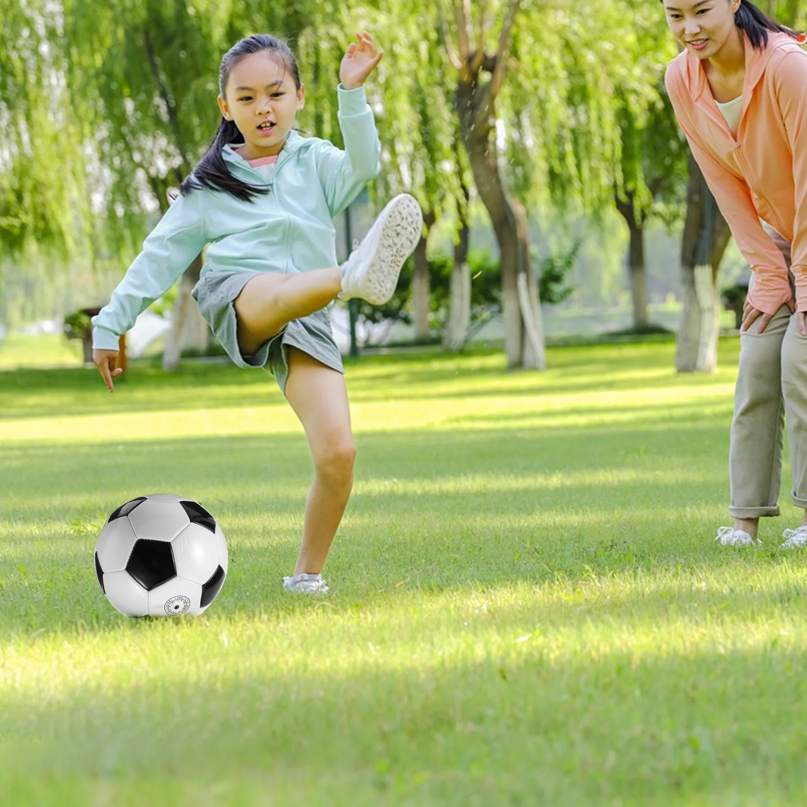 

Children Soccer 5 Number PU PVC Material 27mm Black White Portable Training Competition Sports Toy Practical Gift
