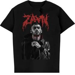 Zayn malik-メンズ半袖Tシャツ,黒,グレーの背景色