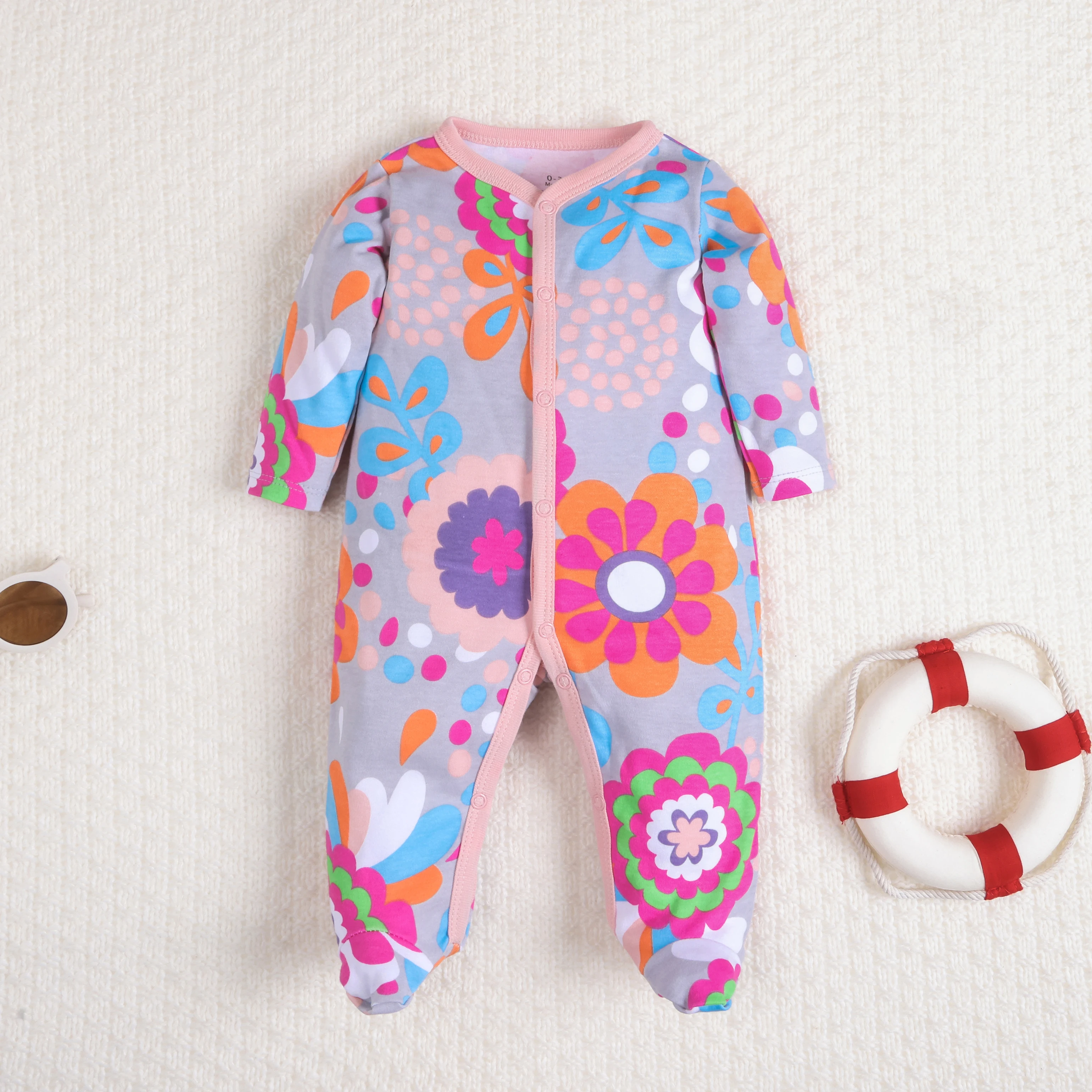 

Cozy Long Sleeve Footed Onesie for Newborns, Infant's Clothing, Soft Baby Clothes Romper.