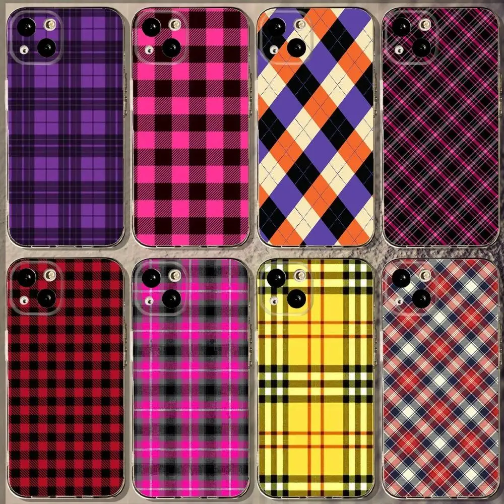 

Stewart Dress Tartan Plaid Phone Case For iPhone 16,15,14,13,12,11 Plus,Pro,Max,XR,XS,X,7,8 Plus,SE,Mini Soft Transparent Cover