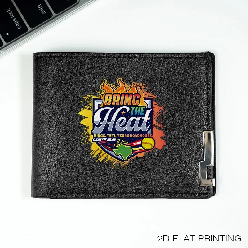 جلب محفظة رجالية من جلد البولي يوريثان من Heat VETTTEXAS ROADHOUSE، خفيفة الوزن ومتينة، تصميم طباعة مسطحة ثنائية الأبعاد