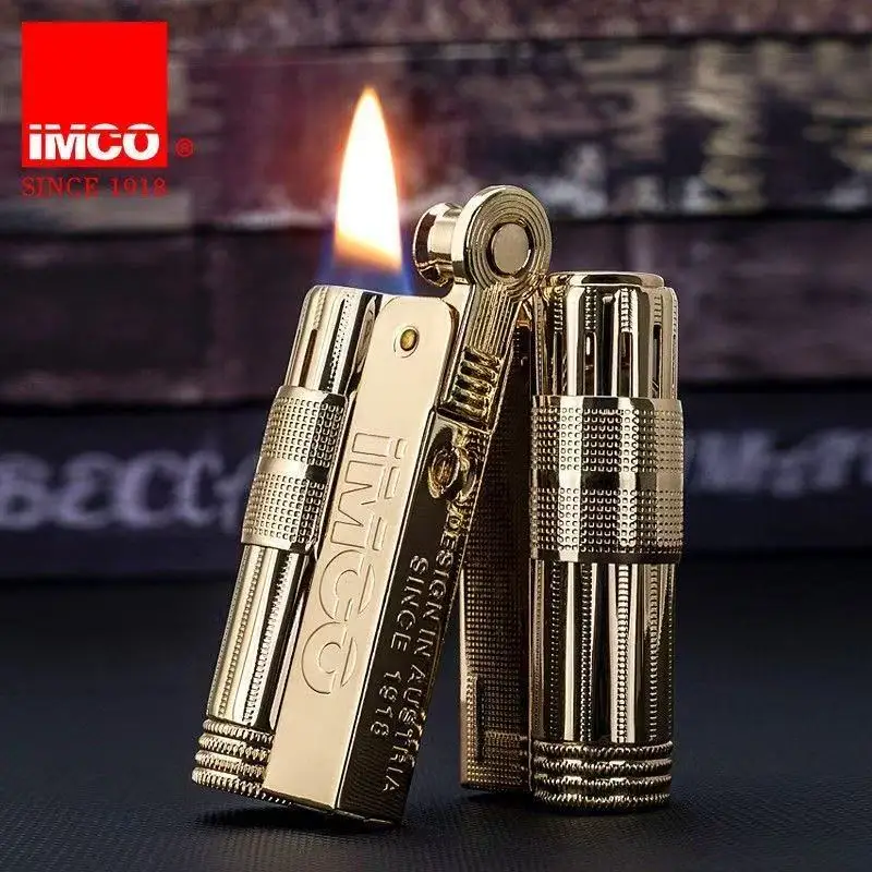 Original IMCO Lighter Old Gasolin e Flint Lighter Windproof Stainless Steel Cigarette Petrol Oil Lighter Inflated Gadgets Man view 3