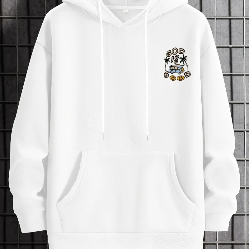 

Letter Printed Men and Women Hooded Sweatshirt Casual Fashionable Loose Warm Pocket Hooded Sweatshirt Hip-hop Style High-quality