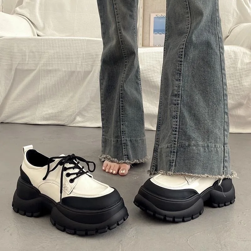 

2025 New Black Mary Jane Platform Thick Bottom Flats British Style Casual Fashion Single Shoes Leisure Comfortable Loafers