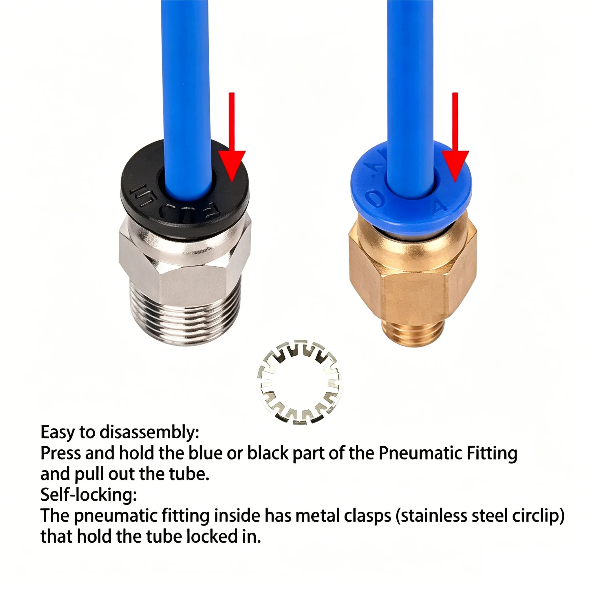 8 Stück pneumatische Anschlüsse für 3D-Druckerteile PC4 M6 M10 Schnellkupplung 1,75/3 mm Rohrverschraubungen PTFE-Schlauch 2/4 mm – Detail 6