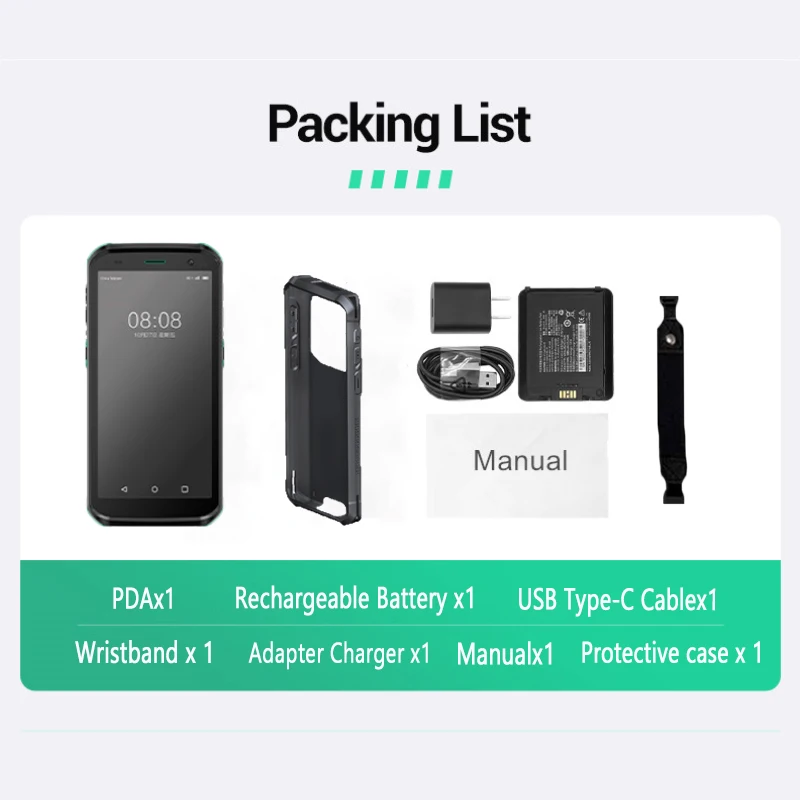 High-end IP68 5.5 Inch Android 13 PDA, Gorilla Screen AIDC 1.5m Drop Resistance, 4G 64G Newland/Zebra 2D Scanner Data Collector