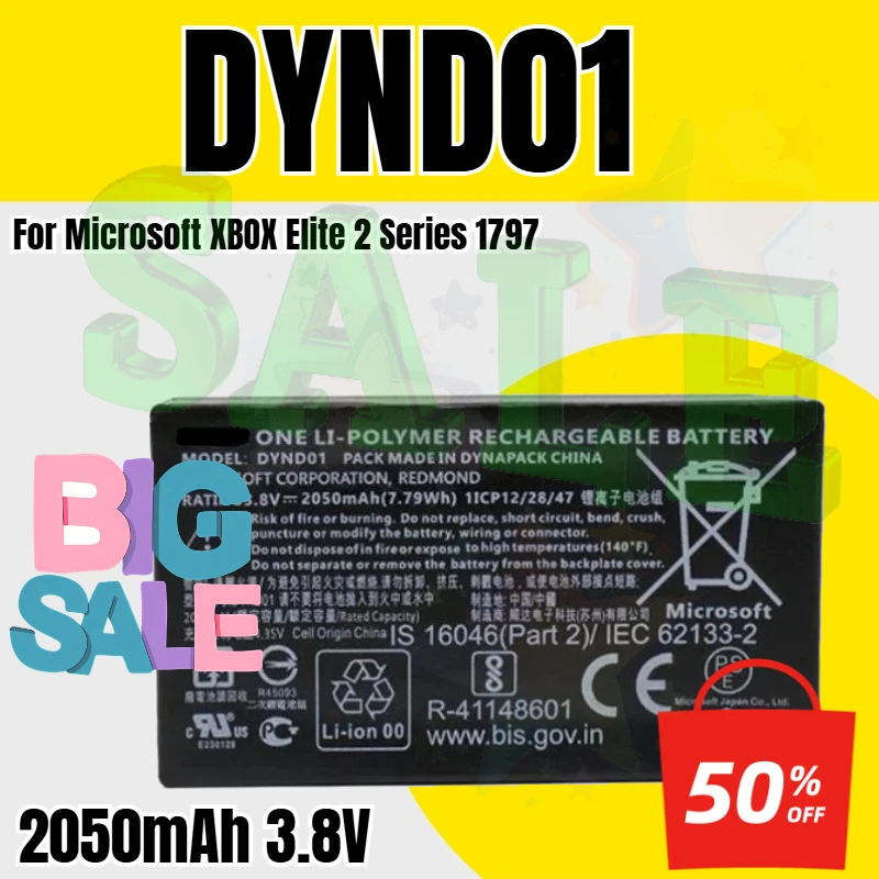 

DYND01 Battery for Microsoft XBOX Elite 2 Series 1797 2050mAh 3.8V