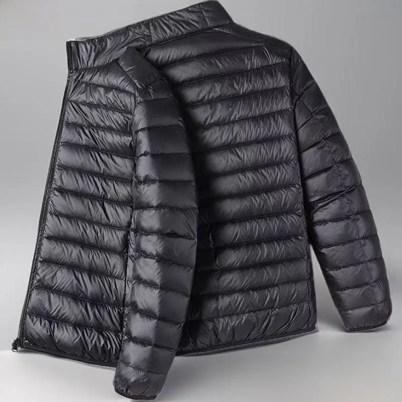 

2025 New Men's ort Lightweight down Cotton Jaet Autumn Winter Outerwear Thin Model Stand Collar Hat Not Included