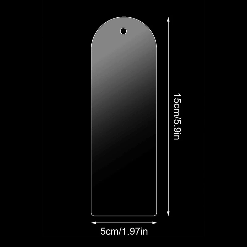 Imagem -06 - Marcadores Acrílicos Claros em Branco Ofício do Retângulo Marcadores de Livros Transparentes Borlas Pequenas 20 Pcs