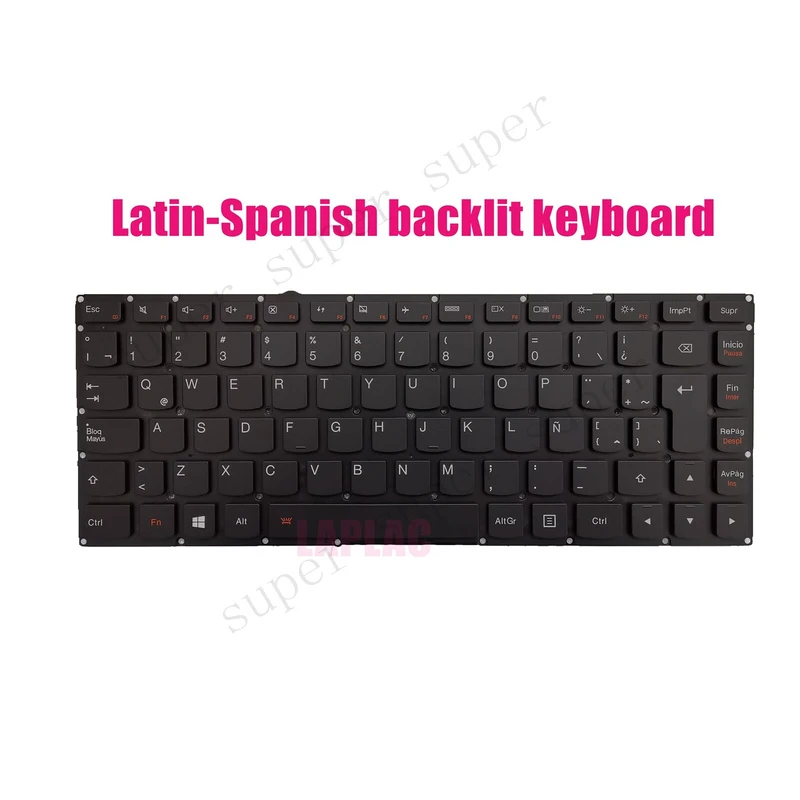 SSS+ Latin-Spanish backlit keyboard for Lenovo Yoga 900-13ISK(80MK)/900-13ISK2(80UE)