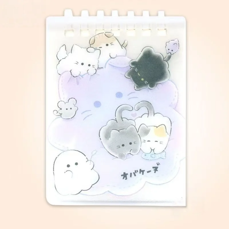 Cartoon Mini Notebook Spiral Binding Loose-leaf Cute Cats Notebooks with Lines Pages for School Office Stationery Supplies view 6