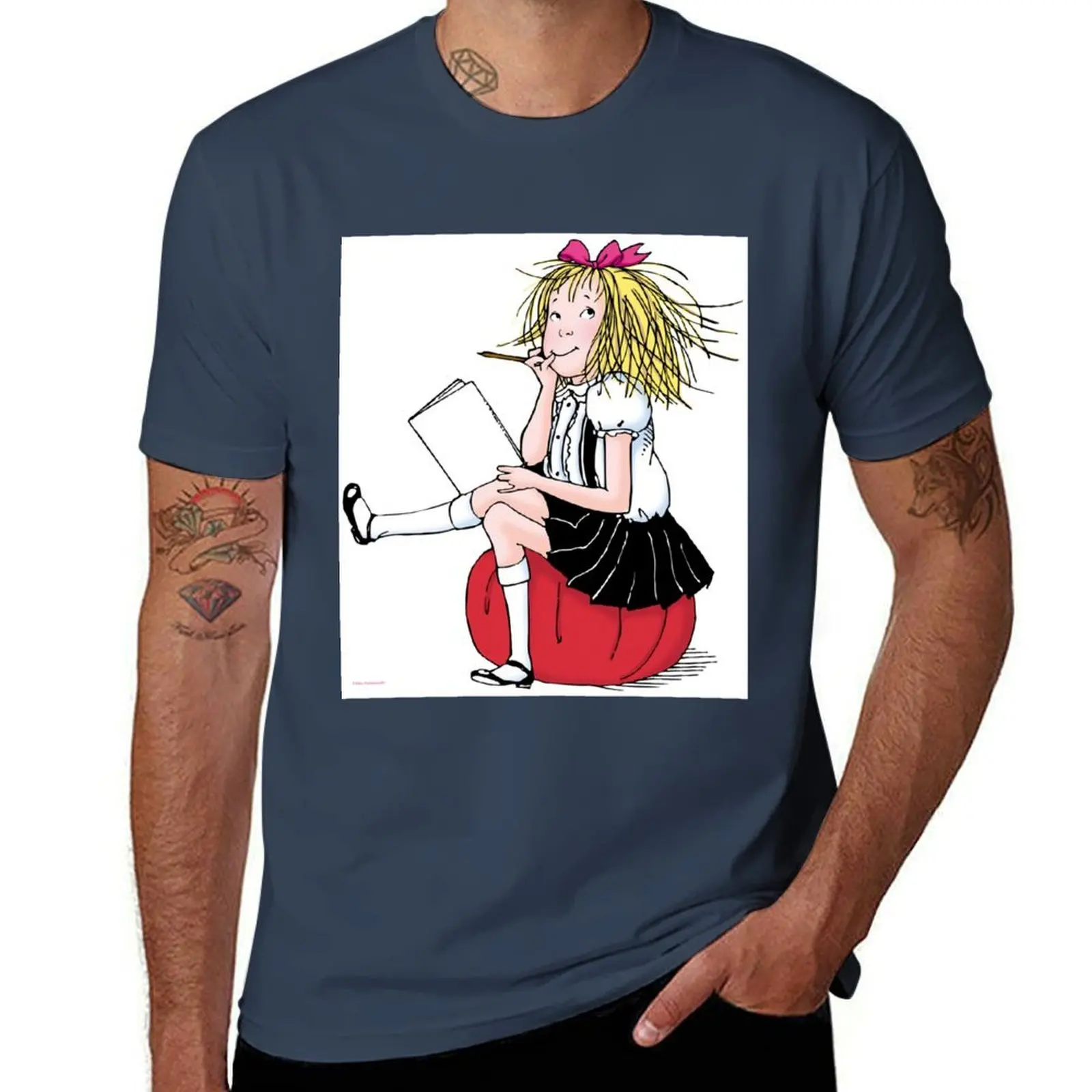 

Элоиза, мышление о том, что писать, футболка, мужская хлопковая черная хлопковая футболка, простая мужская футболка в упаковке