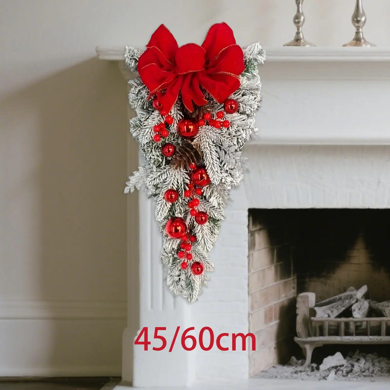 Christmas Swag Decorative Garland Artificial Wreath Ornament Christmas Decor for Wall Indoor Outdoor Window Mall Winter