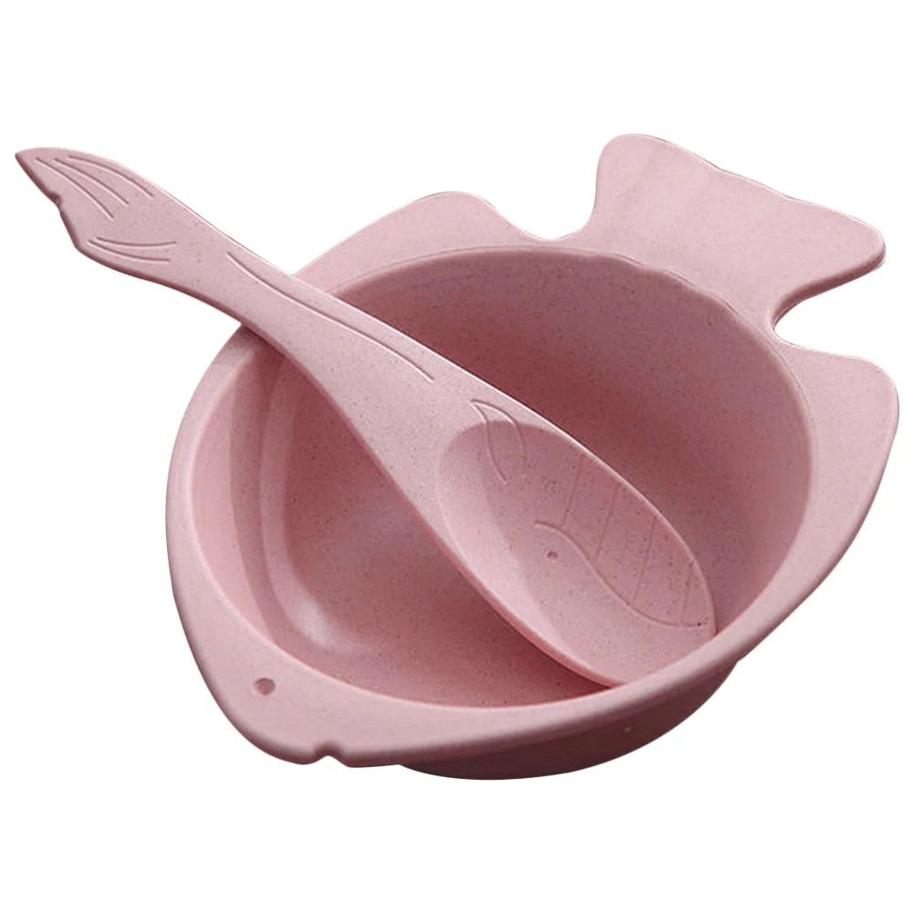 

1 set 1 Set Unbreakable Wheat Straw Serving Bowl Soup Rice Bowl Large Mouth With Spoon For Home Restaurant Kitchen Lightweight