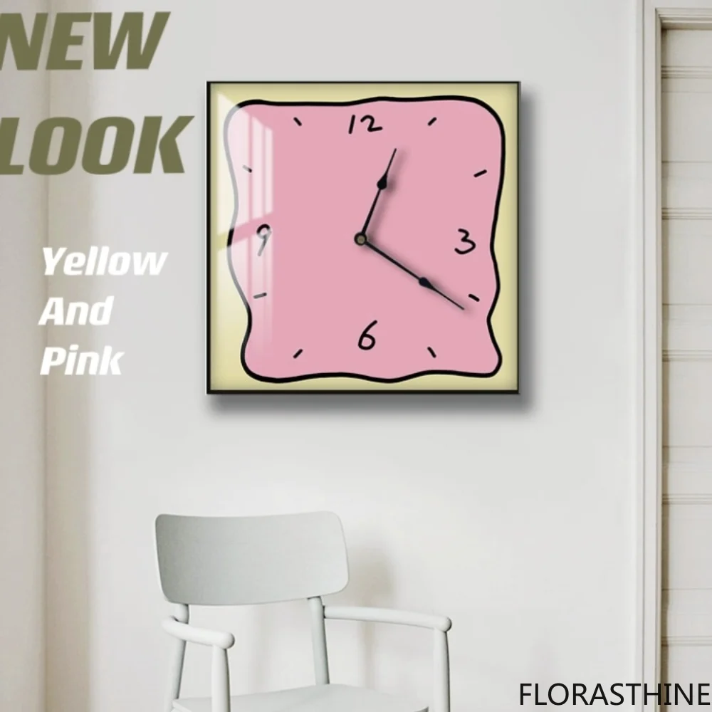 Home fashion wall clock Korean graffiti cartoon art Clock Mute Table Painting Block Meter Box Wall