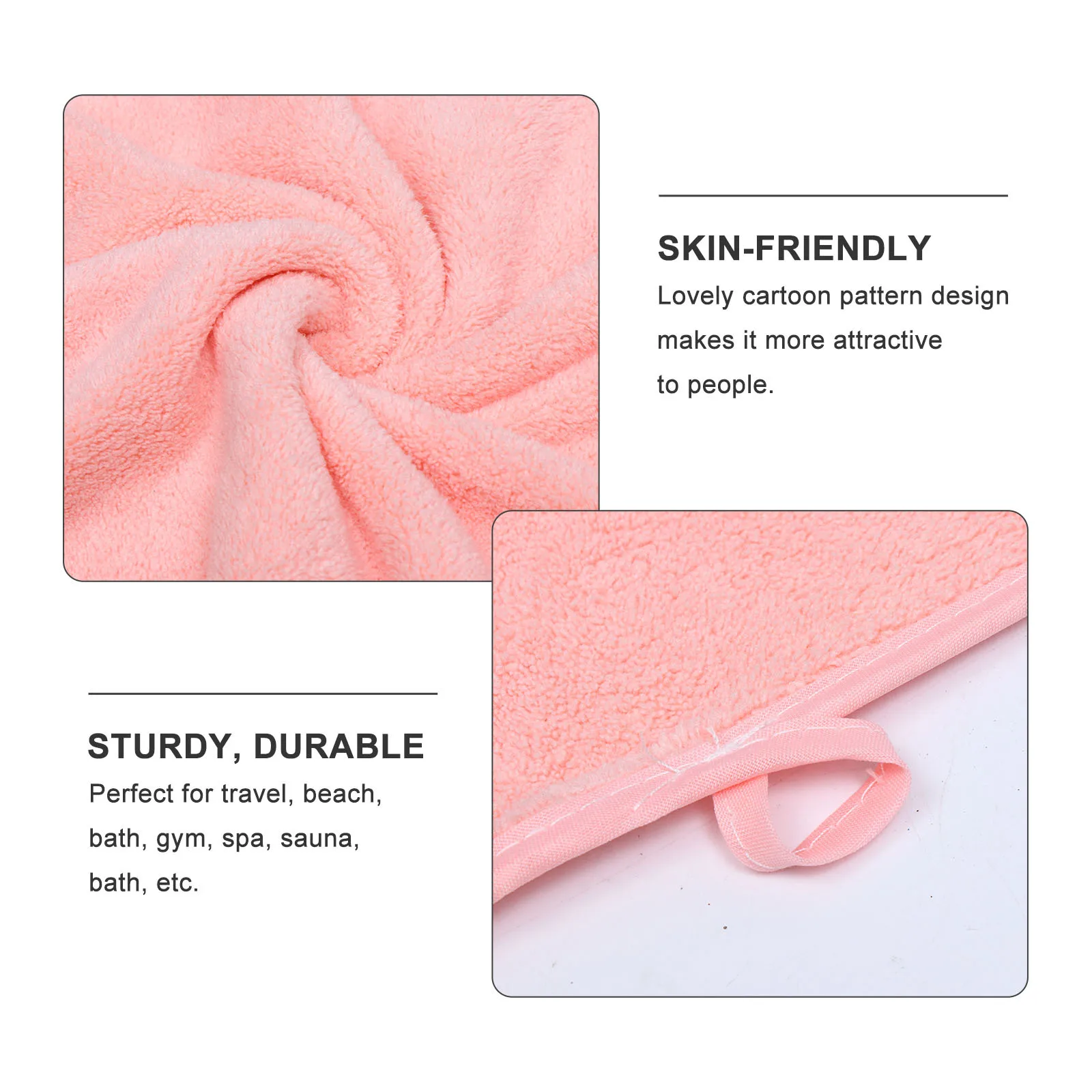 

1pc Absorbent Large Coral Fleece Cartoon Rabbit Design Home Large Towel Bath Towel For Travel Beach Spa Gym Home Use