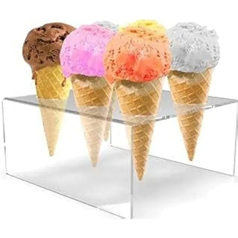 

Holds 6 Ice Cream Cones | Waffle Cone Holder | Clear Acrylic Ice Cream Stand | by Billy Buckskin Home and Beauty