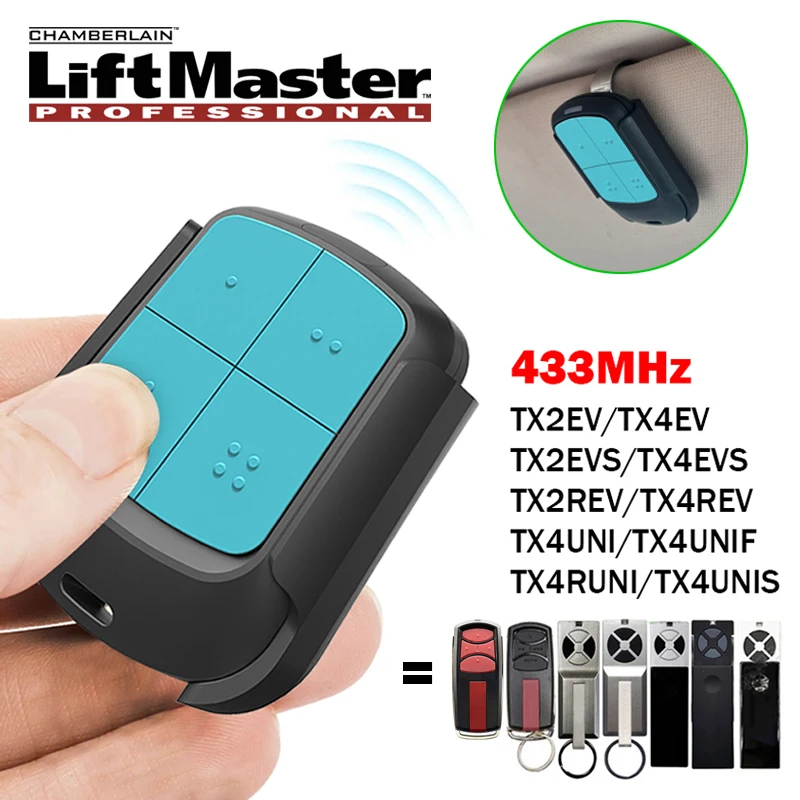 

Newest With Clip Garage Door Remote Control For LiftMaster EM960-LM EM960 LM TX4UNIF TX2EV TX4EV TX2EVS TX4EVS 433.92MHz