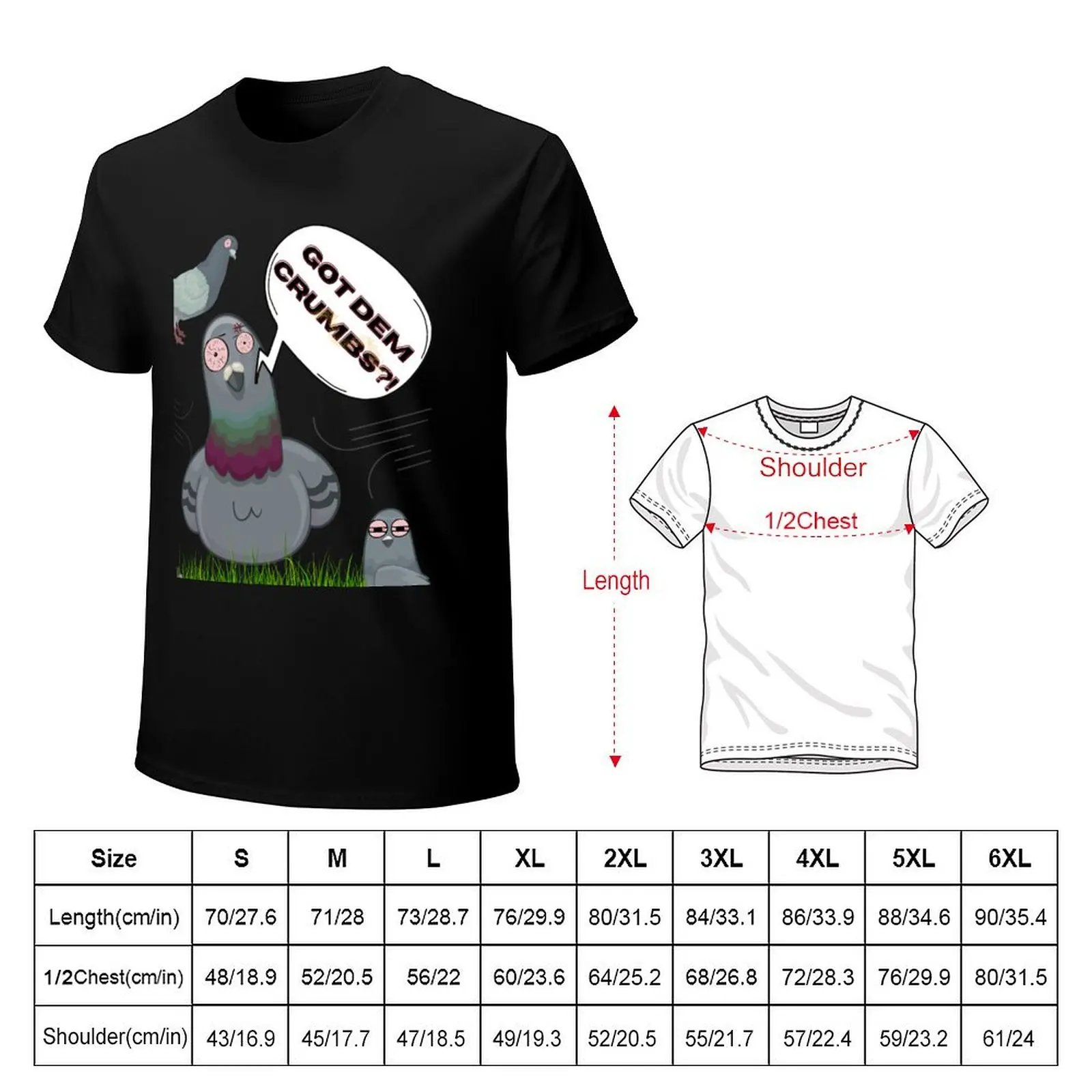Crumbs ?! - Funny Text T-Shirt Daily Casual Short Sleeve Tee Shirt