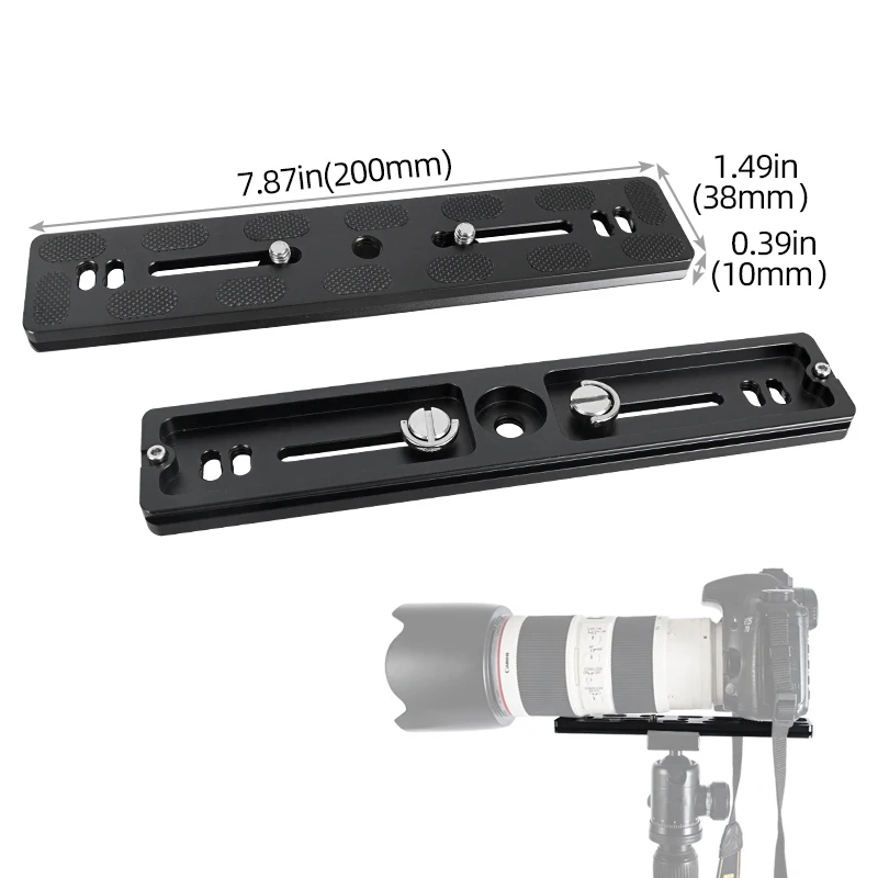 퀵릴리즈 플레이트 삼각대 플레이트 카메라 스탠드 마운트 플레이트 DSLR 어댑터, Arca 스위스 클램프 카메라용, 1/4 나사 포함, 200mm, 300mm