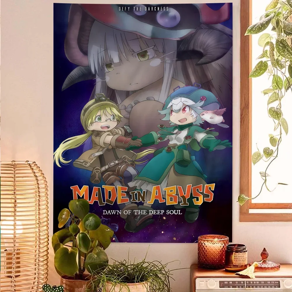 

Made In Abyss Hot Anime Printed Large Wall Tapestry Hanging Tarot Hippie Wall Rugs Dorm Art Home Decor