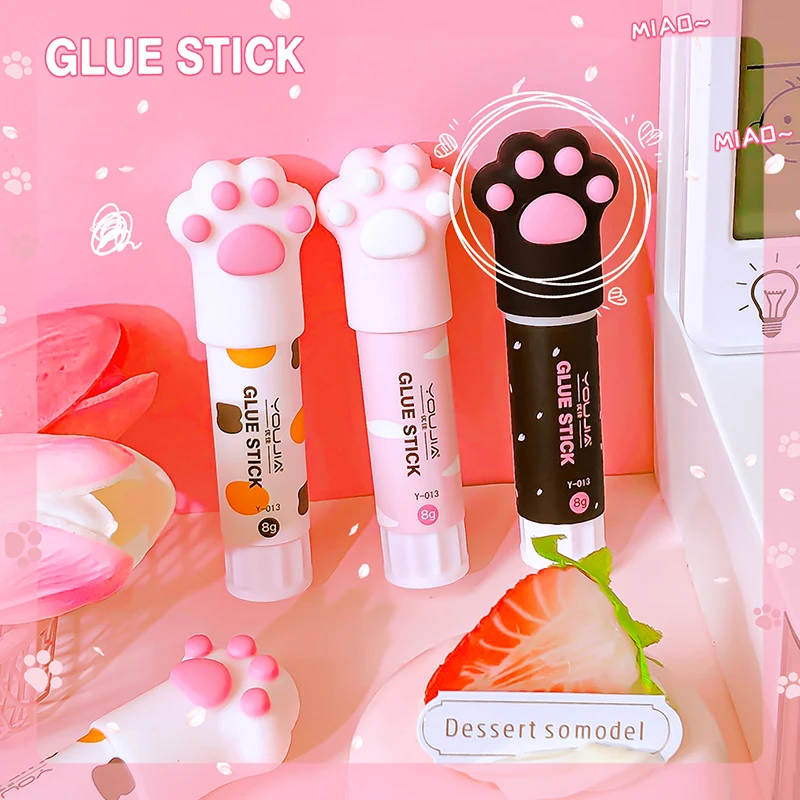 

Back to school useful acsesories adhesive pen school supply cute Cat's Paw School glue sticks Glue gun Strong paper glue