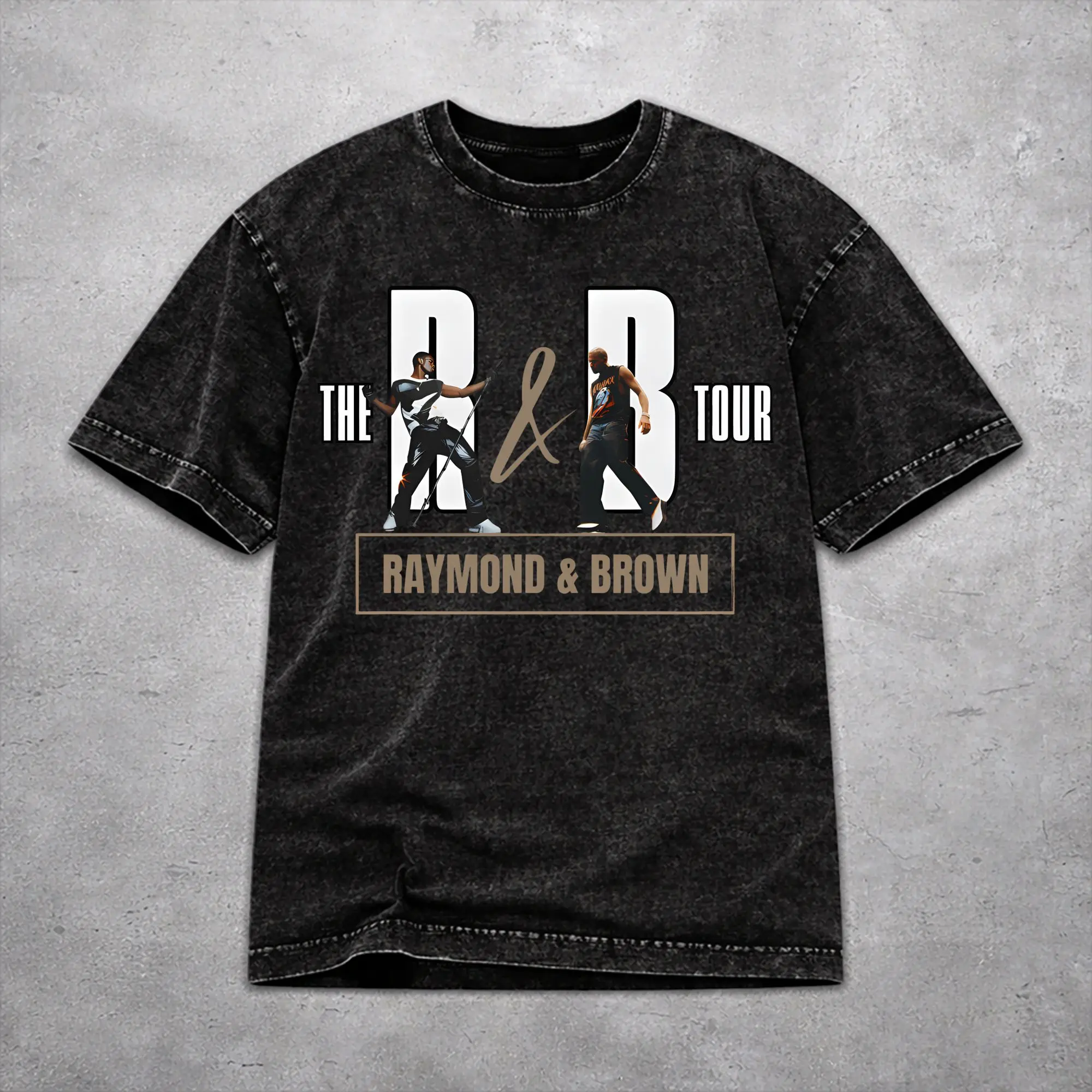 Vintage Men Women Chris Brown Usher R&B Tour 2026 Tee Shirt Oversize Washed  T Shirts Clothes