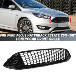 Honeycomb Mesh Car Front Bumper Radiator Grille For Ford Focus MK3 ST Line Hatchback Estate 2015-2017 Mesh Center Racing Grill