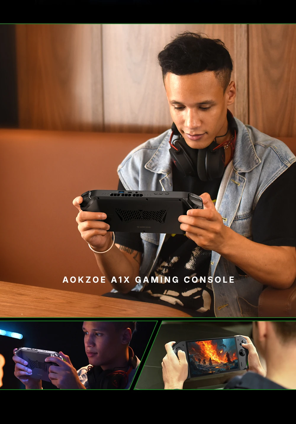 AOKZOE A1X AMD AI 9 HX 370 Console di gioco per PC Schermo paesaggio nativo da 8 pollici Windows Laptop portatili VRR 72.7Wh per gioco Steam 3A