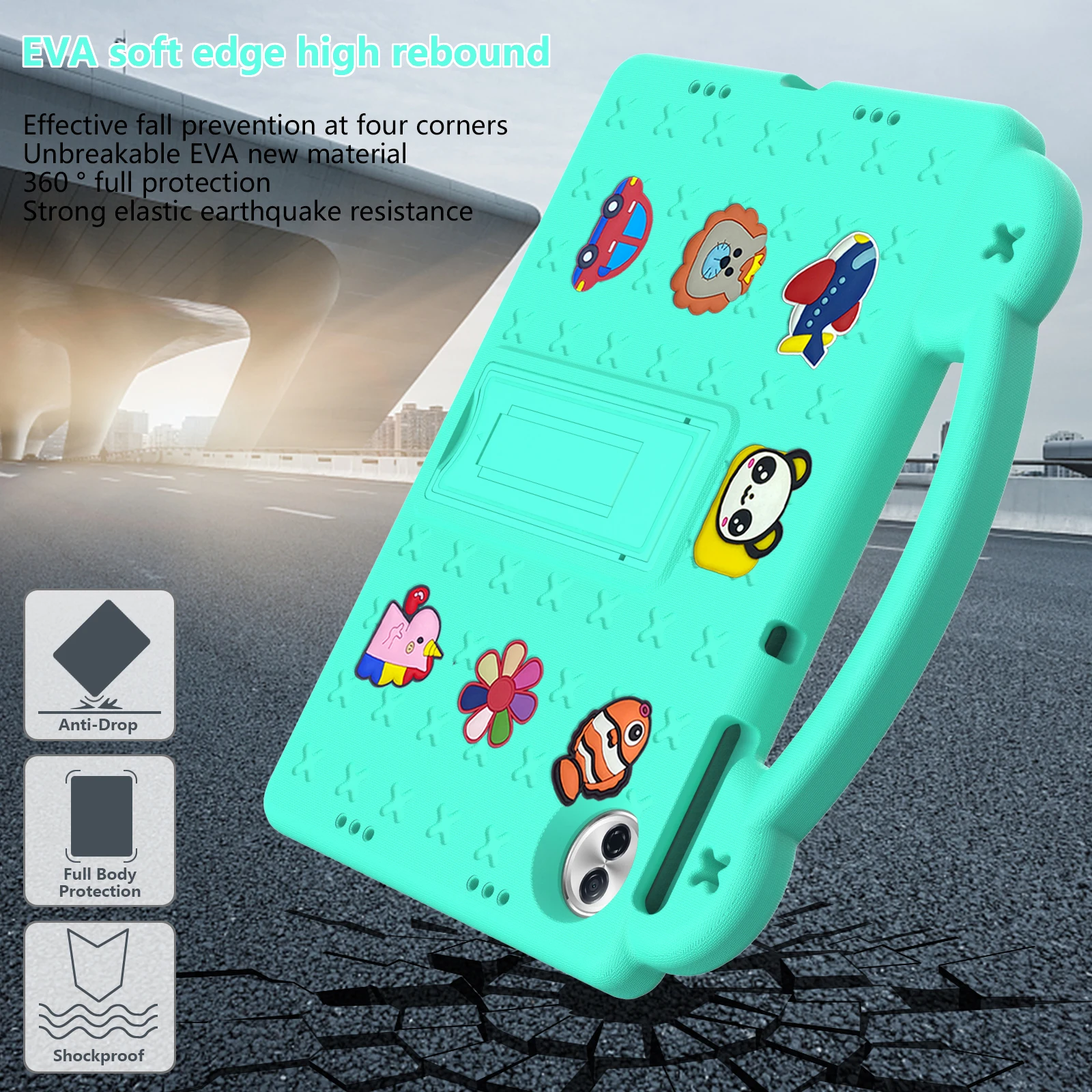 

Cute Bear Handheld Stand Kids EVA Case for Huawei Honor Pad 20 12.1 2026 Shockproof Cover for Honor Pad 10 12.1 HEY3-W00 2025