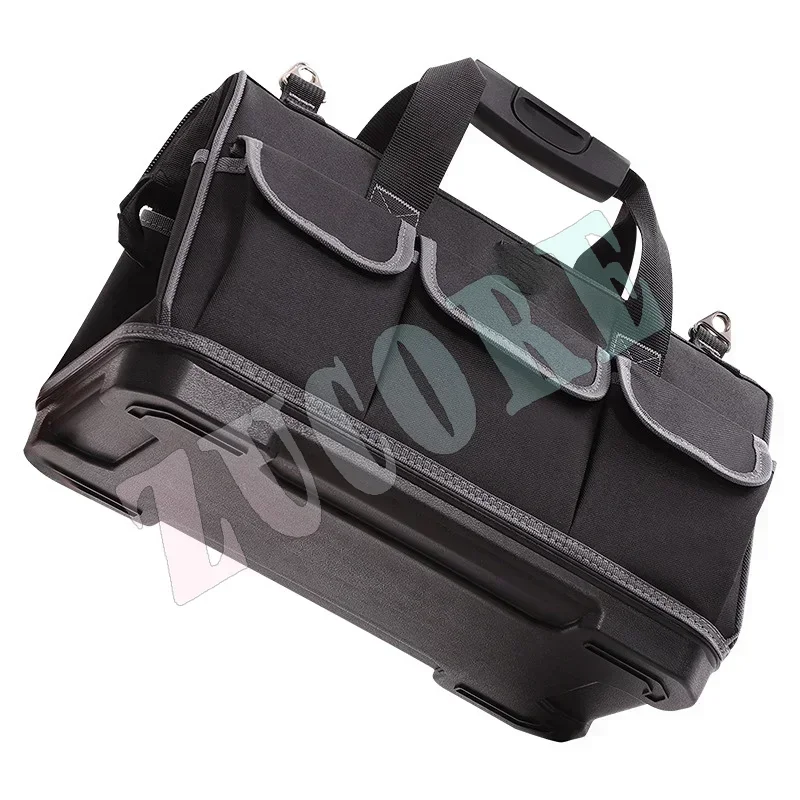أكياس تنظيم الأدوات المحمولة الجديدة واسعة الفم مقاومة للماء الثقيلة كهربائي وصيانة أداة حقيبة قماش قاعدة/مع البلاستيك