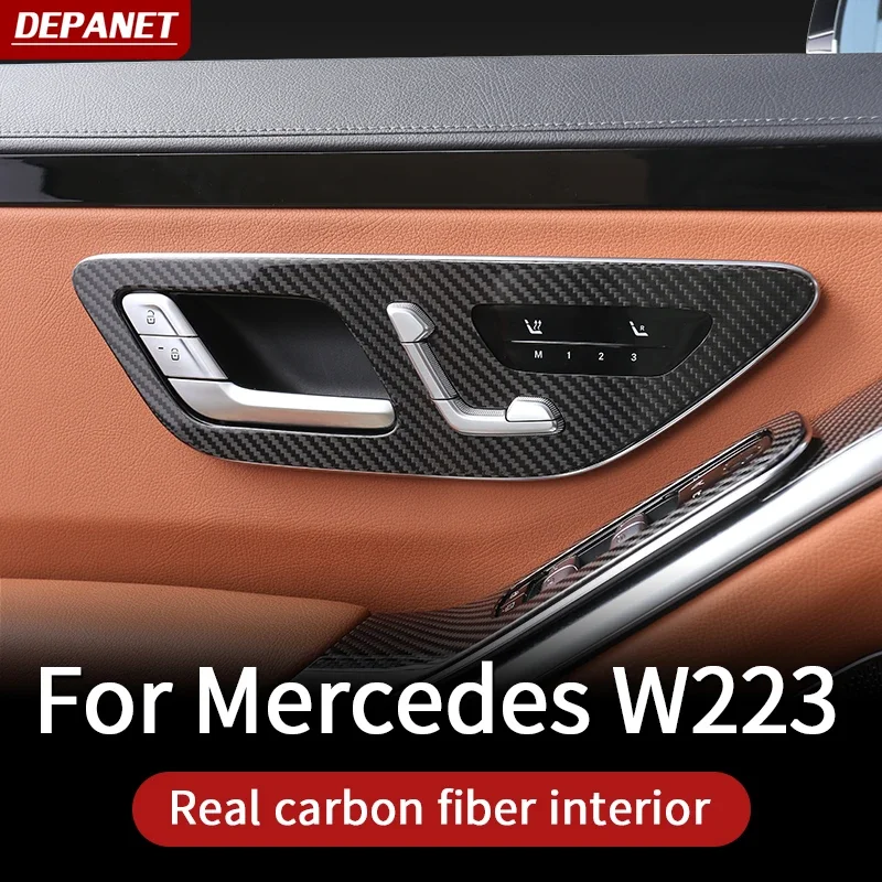 Real carbon fiber door panel for 2021 Mercedes w223 S series 400 450 550 480 interior trim accessories