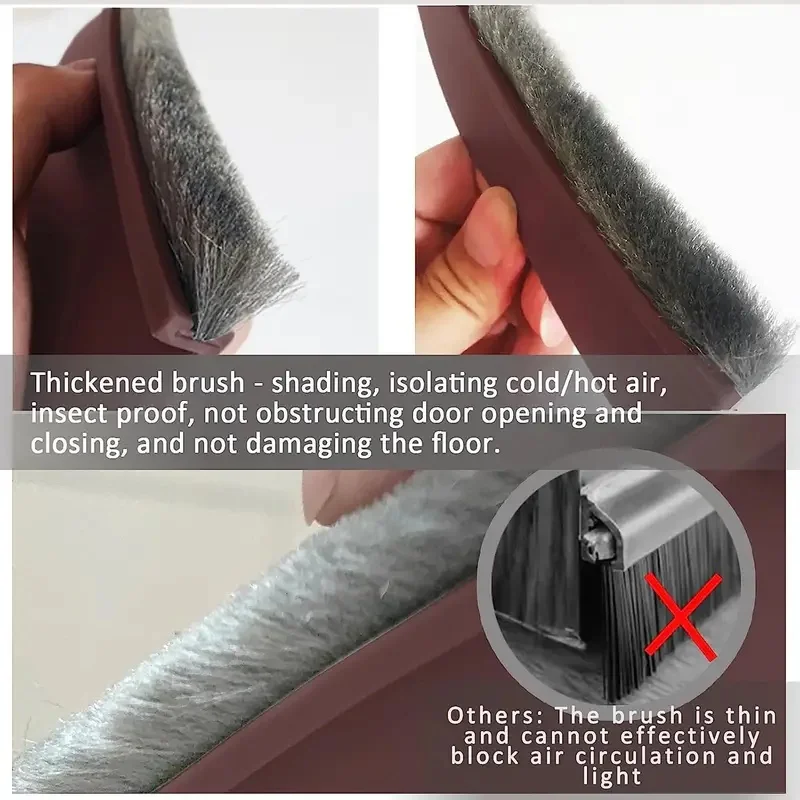 1pc Door Stoppers, Door Sweeps, And Sealing Strips For Both Exterior And Interior Doors, Upgraded Brush Sealing Strips