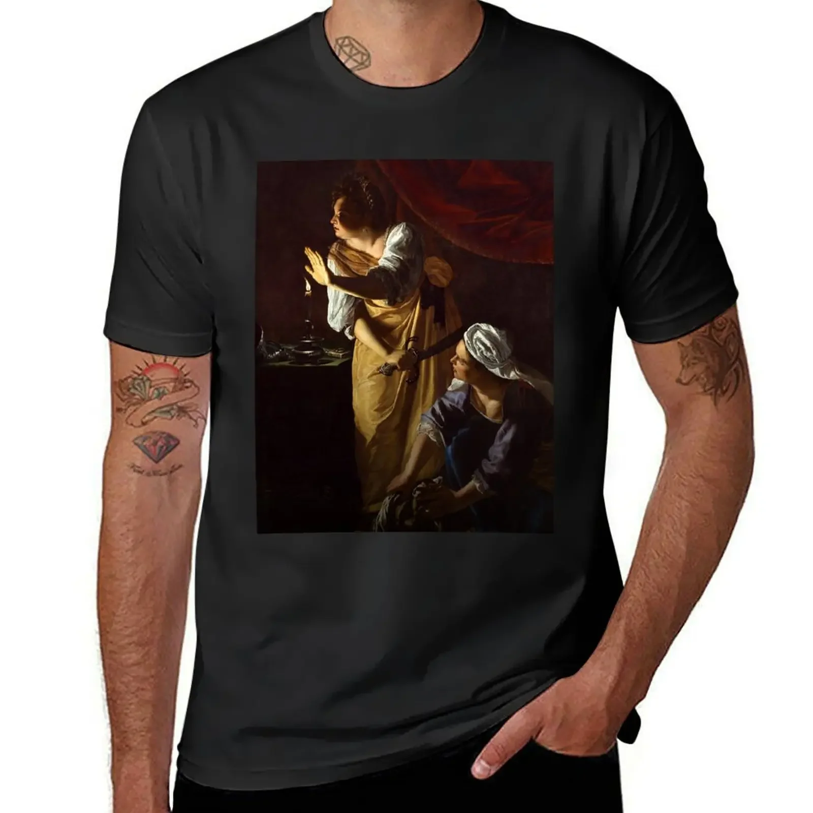 Judith and her Maidservant - Artemisia Gentileschi T-Shirt plus sizes shirts graphic mens tall t shirts