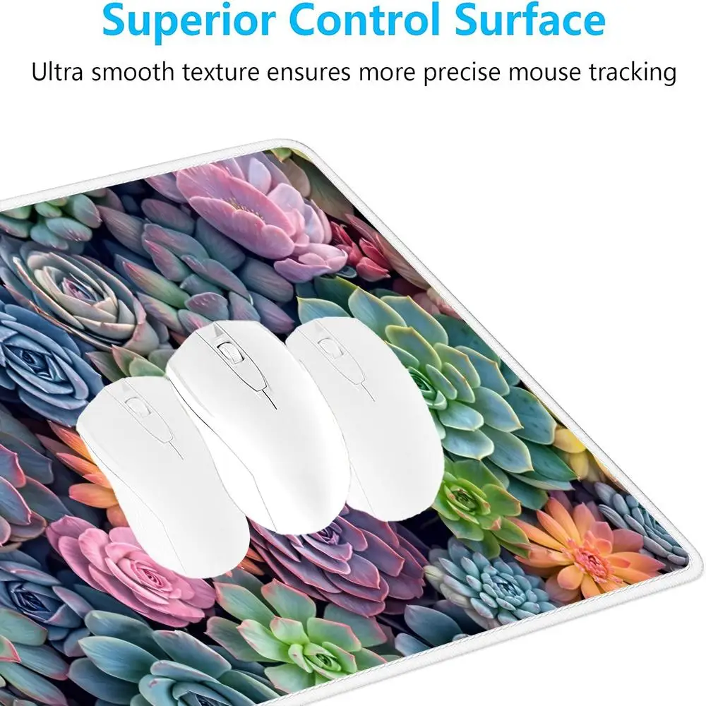 Green Succulents Mouse Pad Large Gaming Nootbook Game Rug Mousepads Non-slip Laptop Tablet Mat Art Mausepad PC Playmat