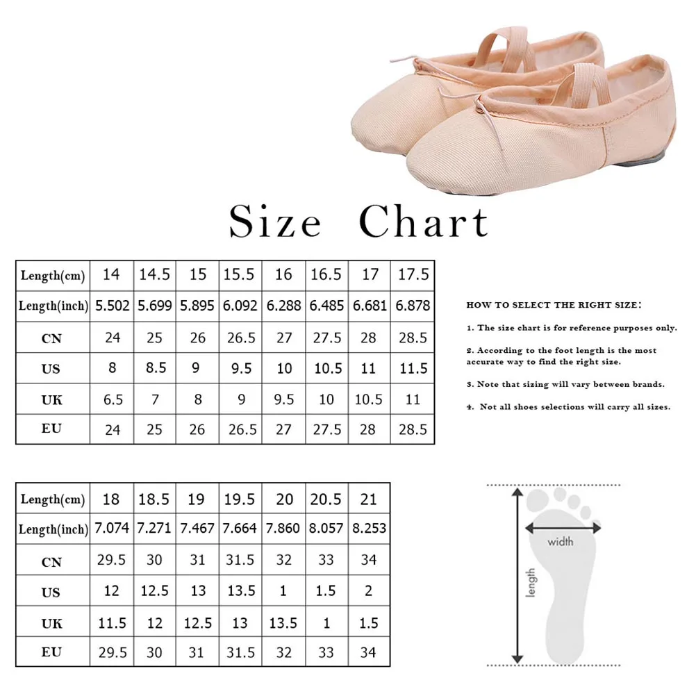 

1Pair Soft Sole Ballet Shoes Breathable Ballet Slippers for Kids Girls Dance Yoga Folk Modern Jazz Ballroom Yoga Shoes