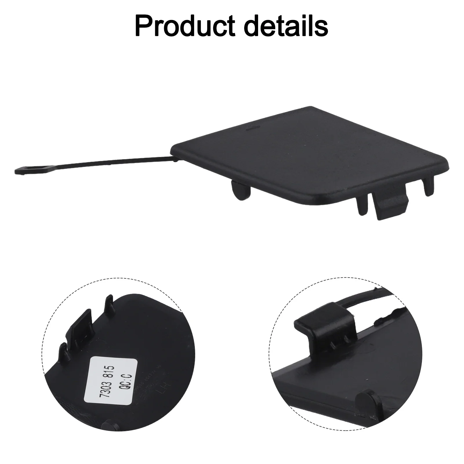 For BMW For X1 E84 2013-2015 Rear Left Bumper Tow Hook Cover Cap 51127303815 Compatible with Factory Original Specifications