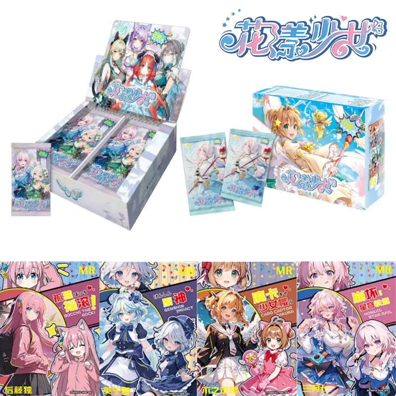 Flower Girl Goddess Story TCG Booster Box, Genuine Rare Holo Anime Character Collectible Trading Cards Gift for Fans Collection