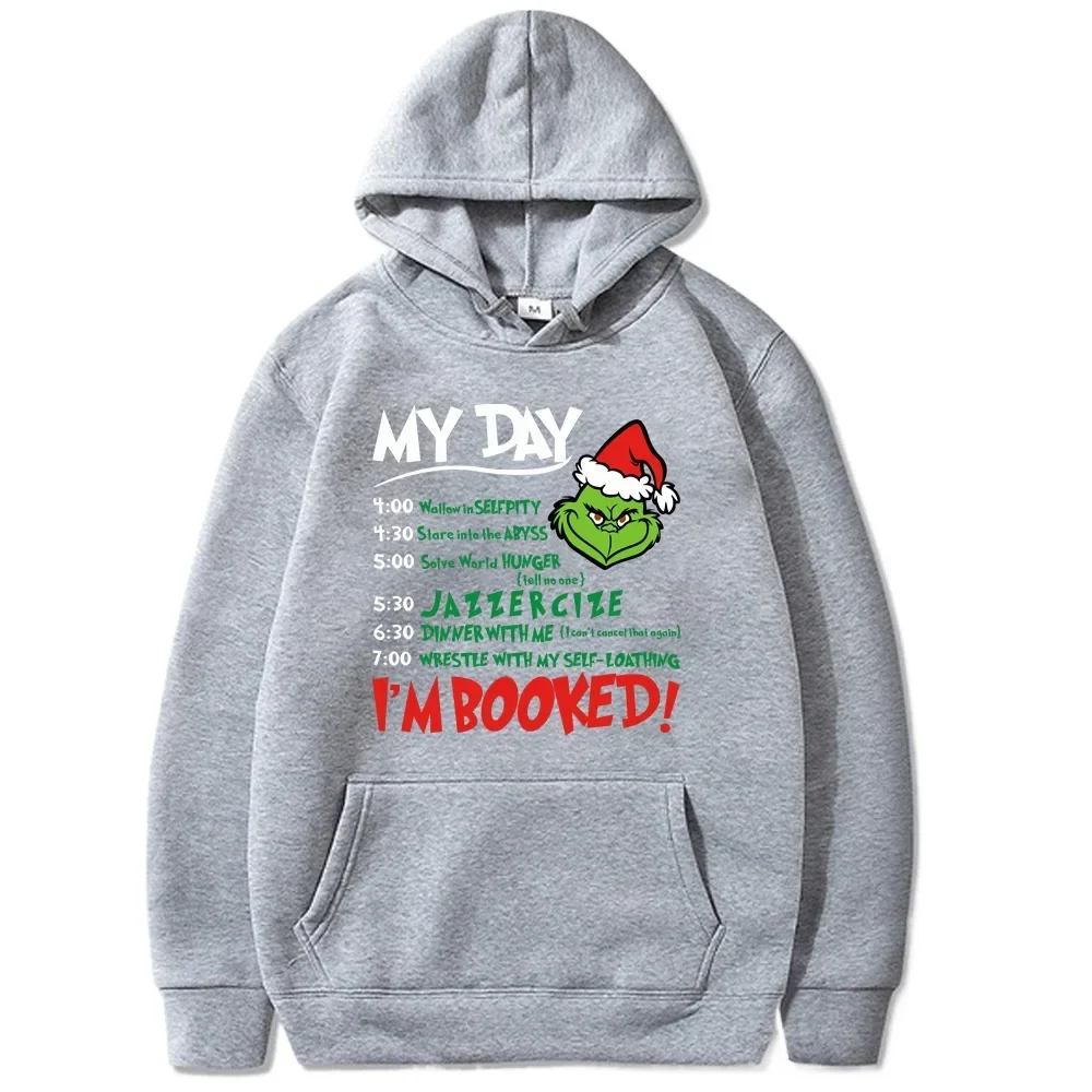 سويت شيرت بقلنسوة وأكمام طويلة لعيد الميلاد زي أخضر مطبوع عليه Grinch ملابس رياضية كاجوال للرجال والنساء موضة الخريف والشتاء #5