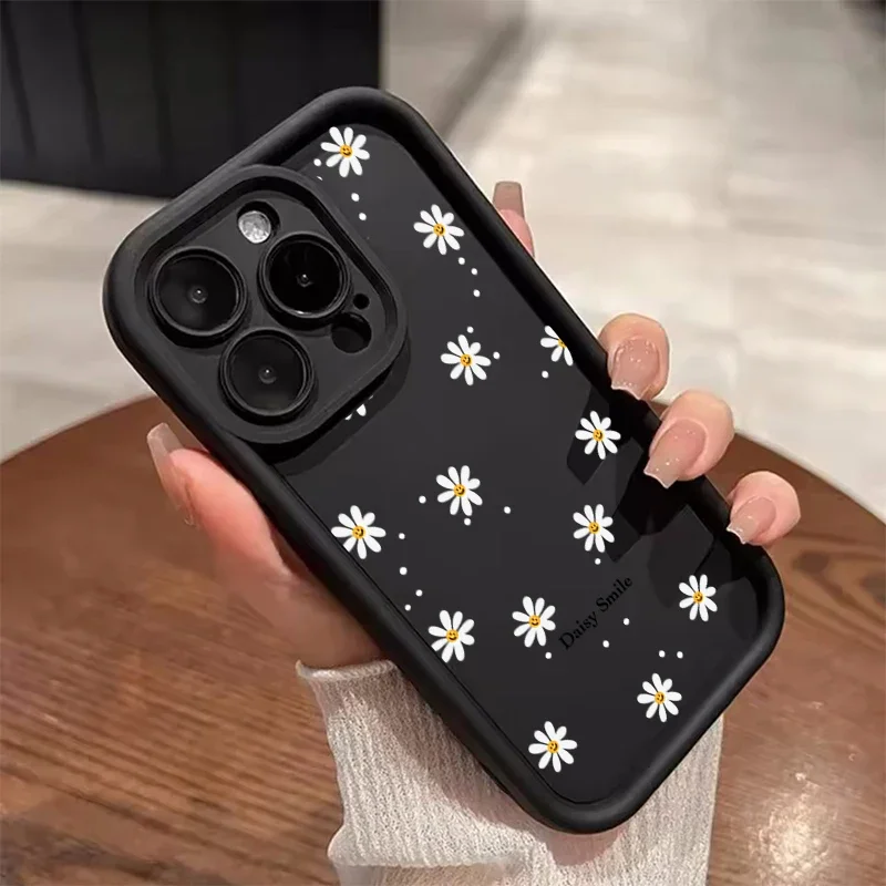 INS Smile ديزي زهرة جراب هاتف لموتورولا موتو G22 G24 G84 G53 G14 G60 E13 E22 Edge 50 Pro 40 Neo 50 Fusion 5G غطاء غير لامع