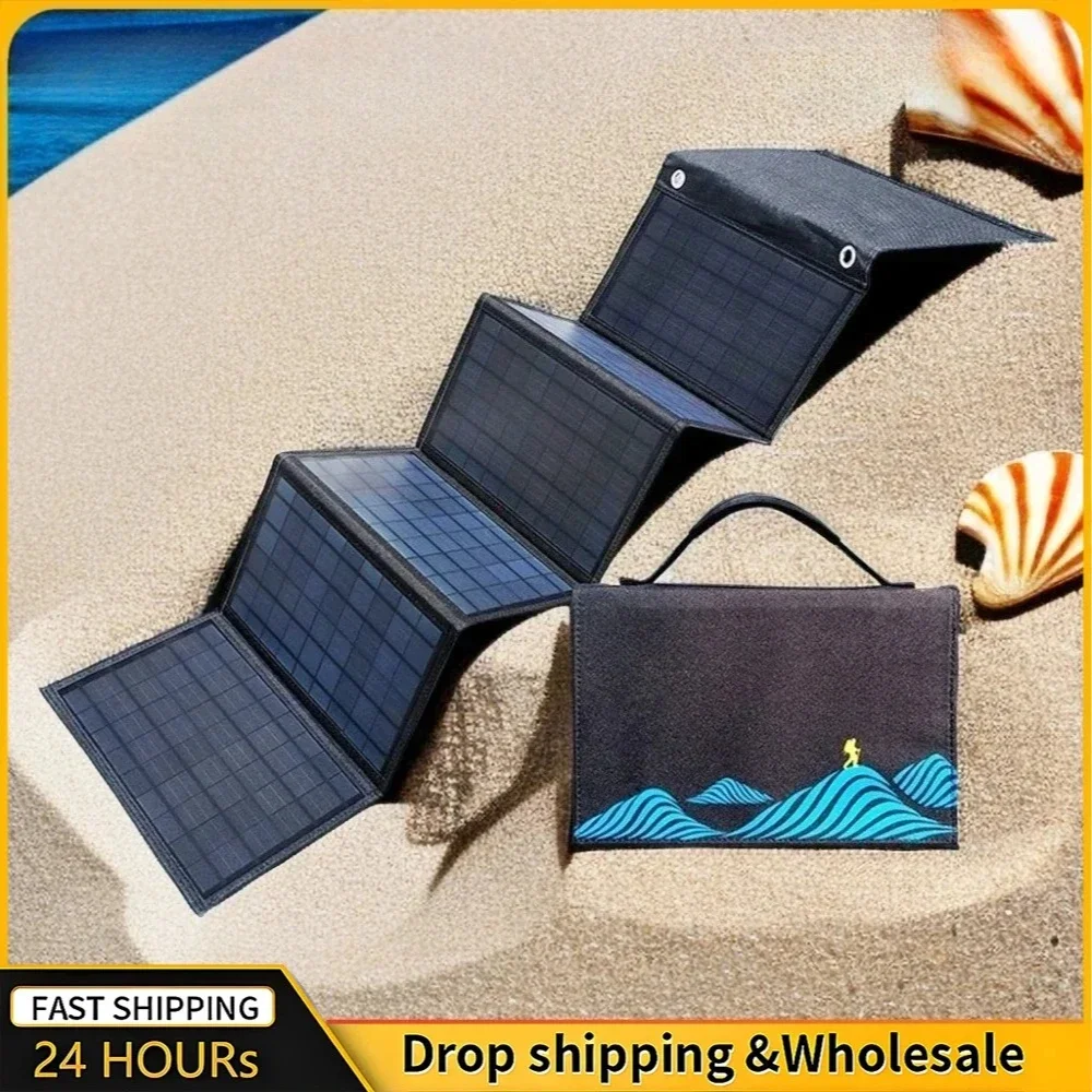 1000W Solar Panel Foldable Bag, 1000W Solar Power Station: Fast Charging Via USB/Type-C/DC, Waterproof for Outdoor Adventures