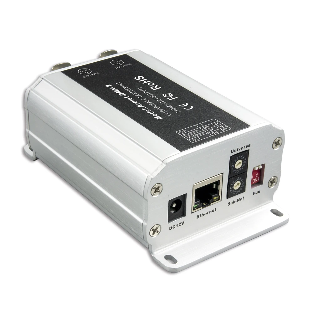 LTECH New Artnet To DMX Converter Ethernet Control System,DC 12V DMX512 1 2 Channels Output Signal Transfer