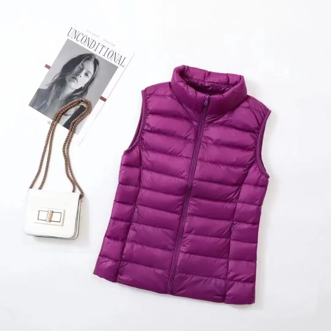 Women Sleeveless Vest Jackets Winter Fashion Ultra Light Down Coats Women Stand Collar Warm Waistcoats Clothing - view 6